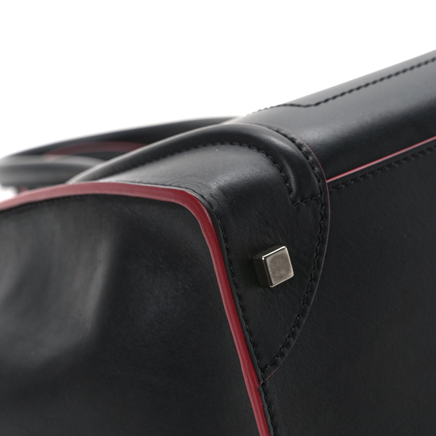 Celine Smooth Calfskin Mini Luggage Black Pink Trim 10 of 13