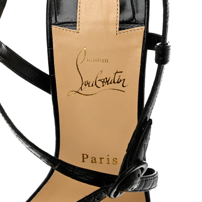 Christian Louboutin Calfskin Alligator Embossed Selima 85 Sandals 40 Black 6 of 8