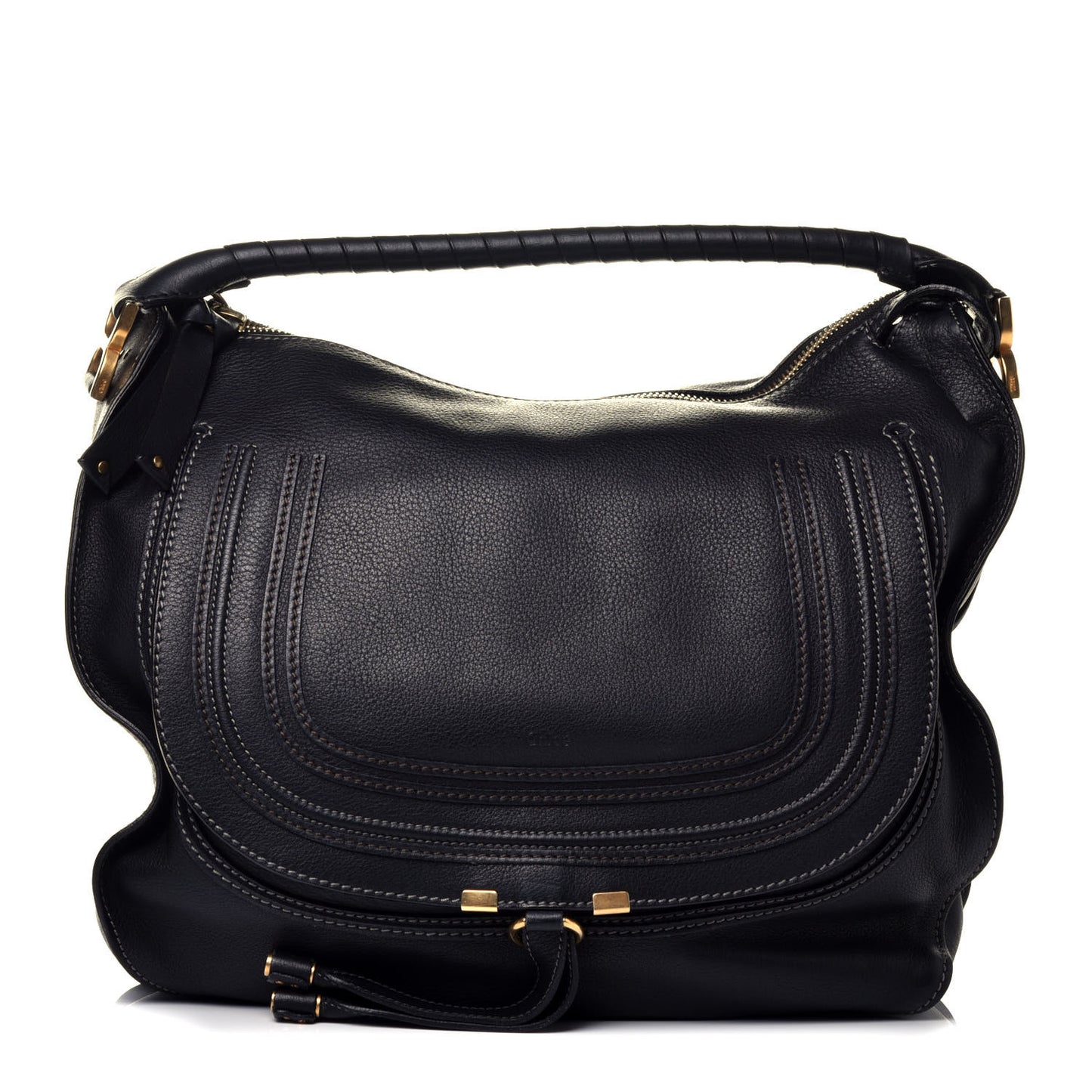 Calfskin Large Marcie Hobo Black