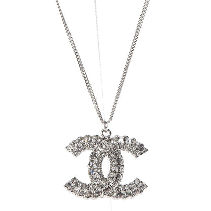 Chanel Baguette Crystal Large CC Necklace Silver 4 of 6
