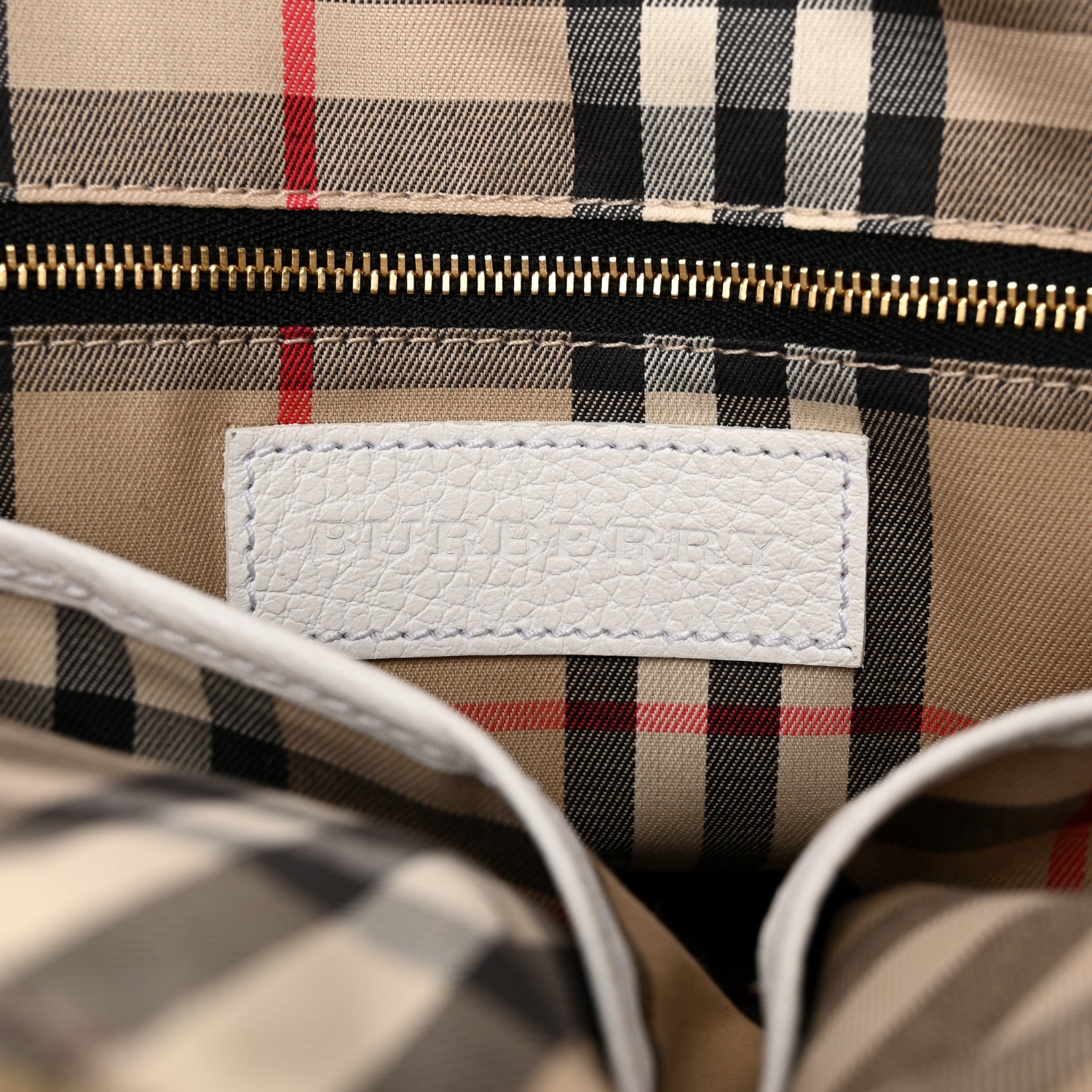 Burberry London Grainy Calfskin Small Greenwood Bowling Bag White 7 of 22