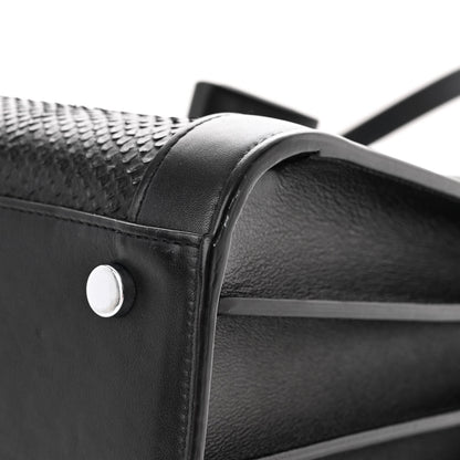 Saint Laurent Python Calfskin Embossed Small Sac de Jour Black 14 of 17