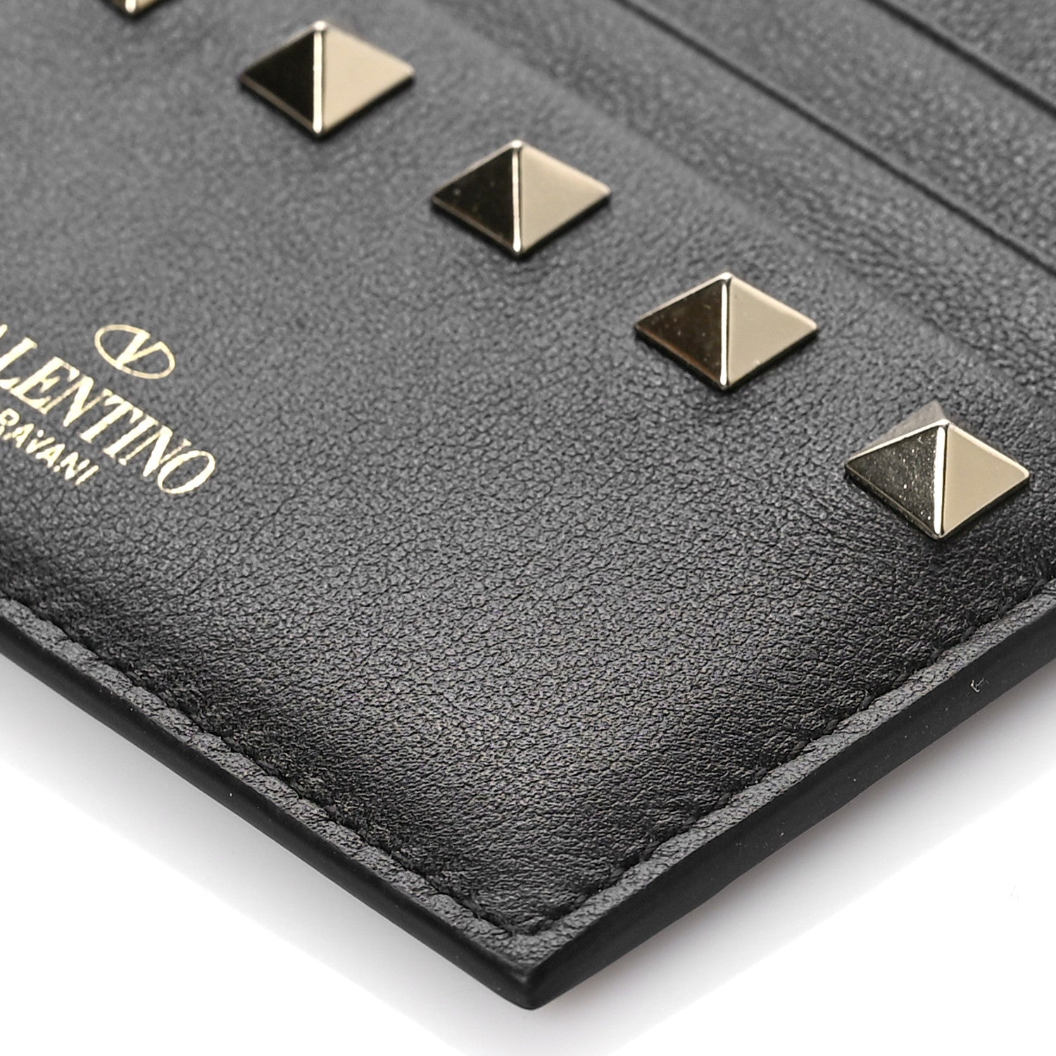 Valentino Garavani Vitello Rockstud Card Holder With Zipper Black 8 of 9