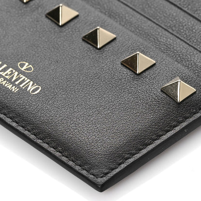 Valentino Garavani Vitello Rockstud Card Holder With Zipper Black 8 of 9