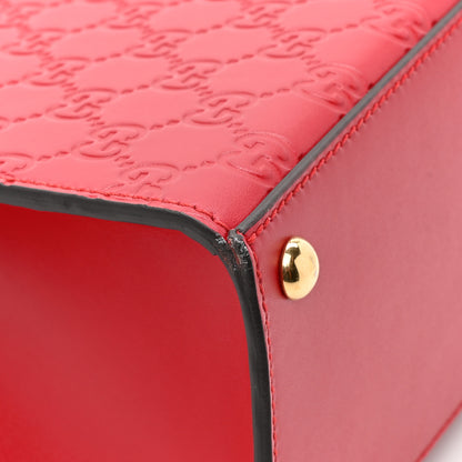 Gucci Guccissima Signature Medium Padlock Top Handle Bag Hibiscus Red 10 of 11