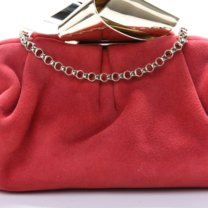 Jimmy Choo Suede Cara Chain Clutch Dahlia 7 of 10