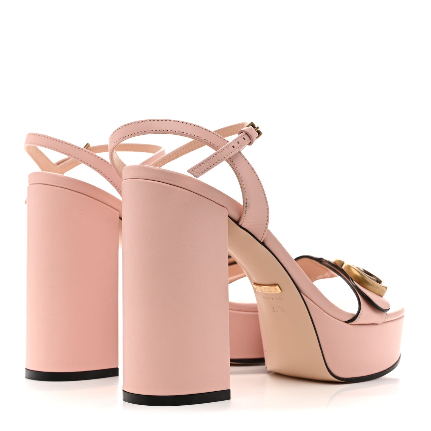 Galassia GG Marmont Ankle Wrap 30/115mm Platform Sandals 37.5 Perfect Pink