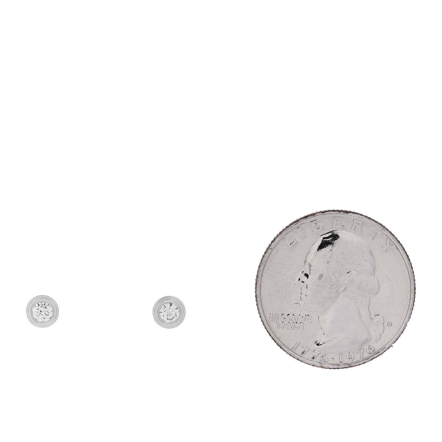 Cartier 18K White Gold Diamond MM D'Amour Earrings 2 of 6