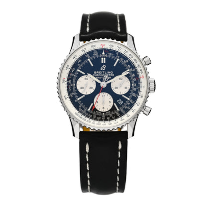 Breitling Stainless Steel Alligator 42mm Navitimer Chronograph Automatic Watch Black AB0121 1 of 4