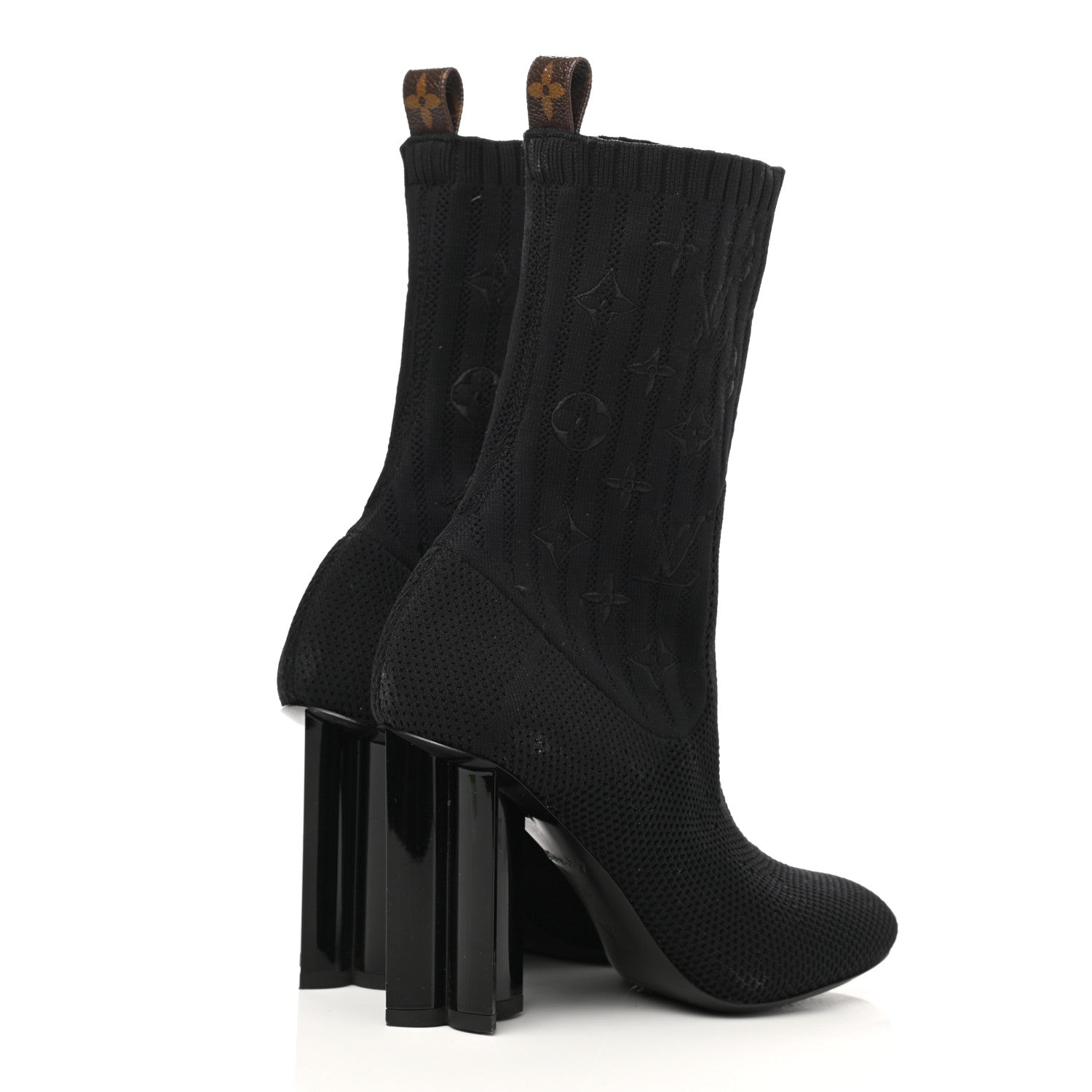 Louis Vuitton Monogram Stretch Fabric Silhouette Ankle Boots 36 Black 4 of 11