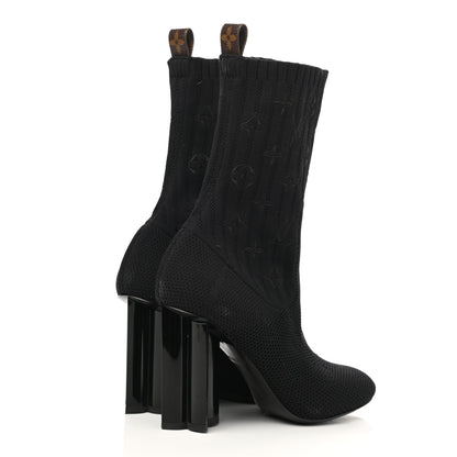 Louis Vuitton Monogram Stretch Fabric Silhouette Ankle Boots 36 Black 4 of 11