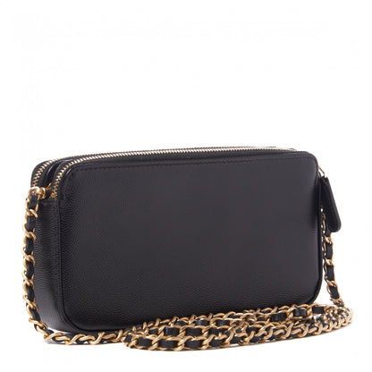 Chanel Caviar Studded Small Deauville Clutch With Chain Black 2 of 9