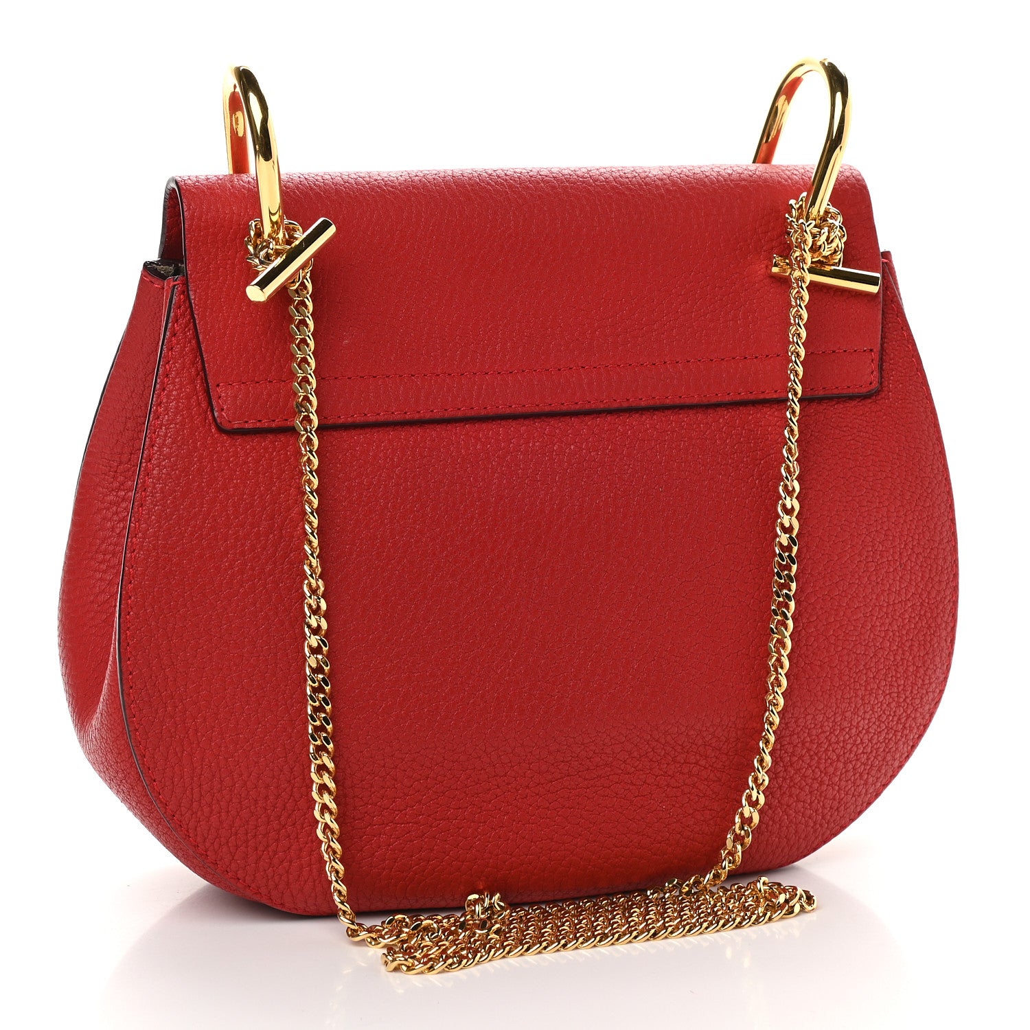 Chloe Grained Lambskin Drew Shoulder Bag Plaid Red 3 of 9