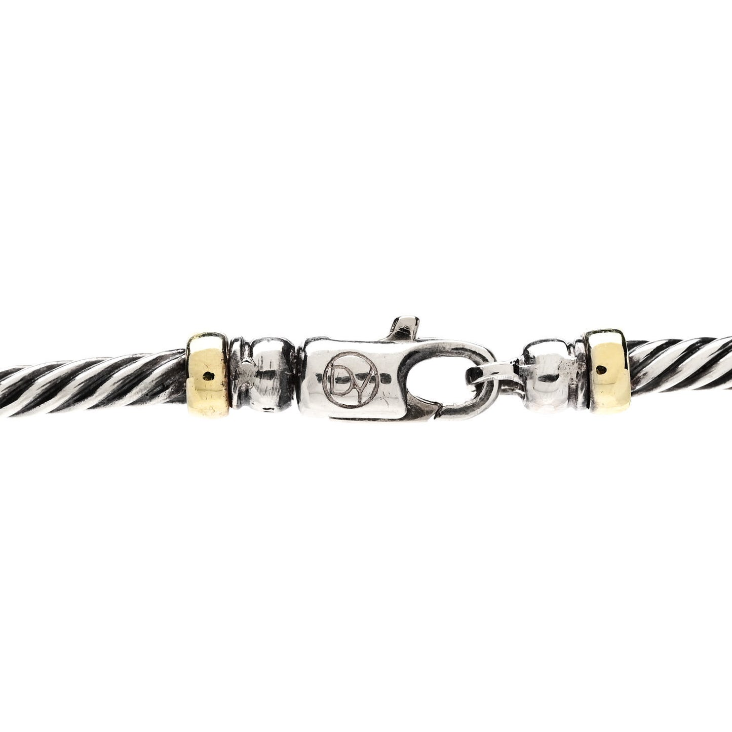 Sterling Silver 14K Yellow Gold Blue Topaz Hampton Cable Choker Necklace