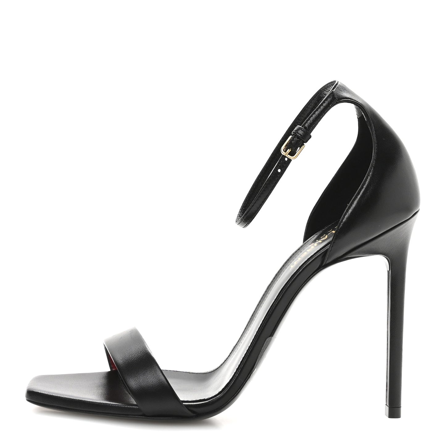 Calfskin Amber 105 Ankle Strap Sandals 40 Black