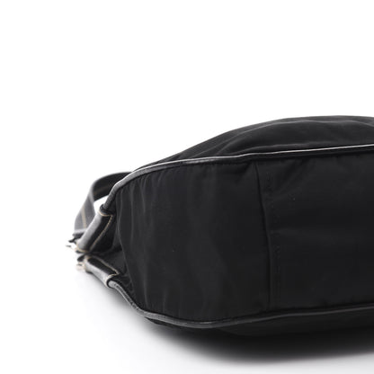 Prada Tessuto Light Nylon Vitello Daino Shoulder Bag Black 6 of 11
