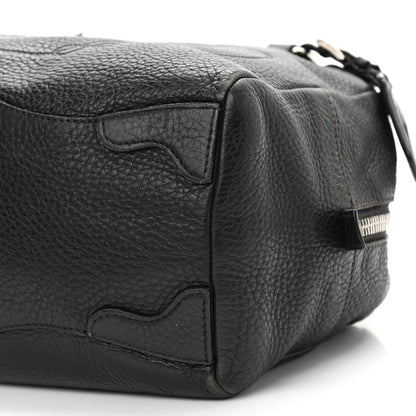 Prada Vitello Daino Print Logo Bowler Black 9 of 15