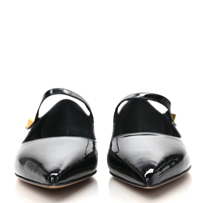 Valentino Garavani Patent Tiptoe Ballerina Flats 40.5 Black 2 of 9