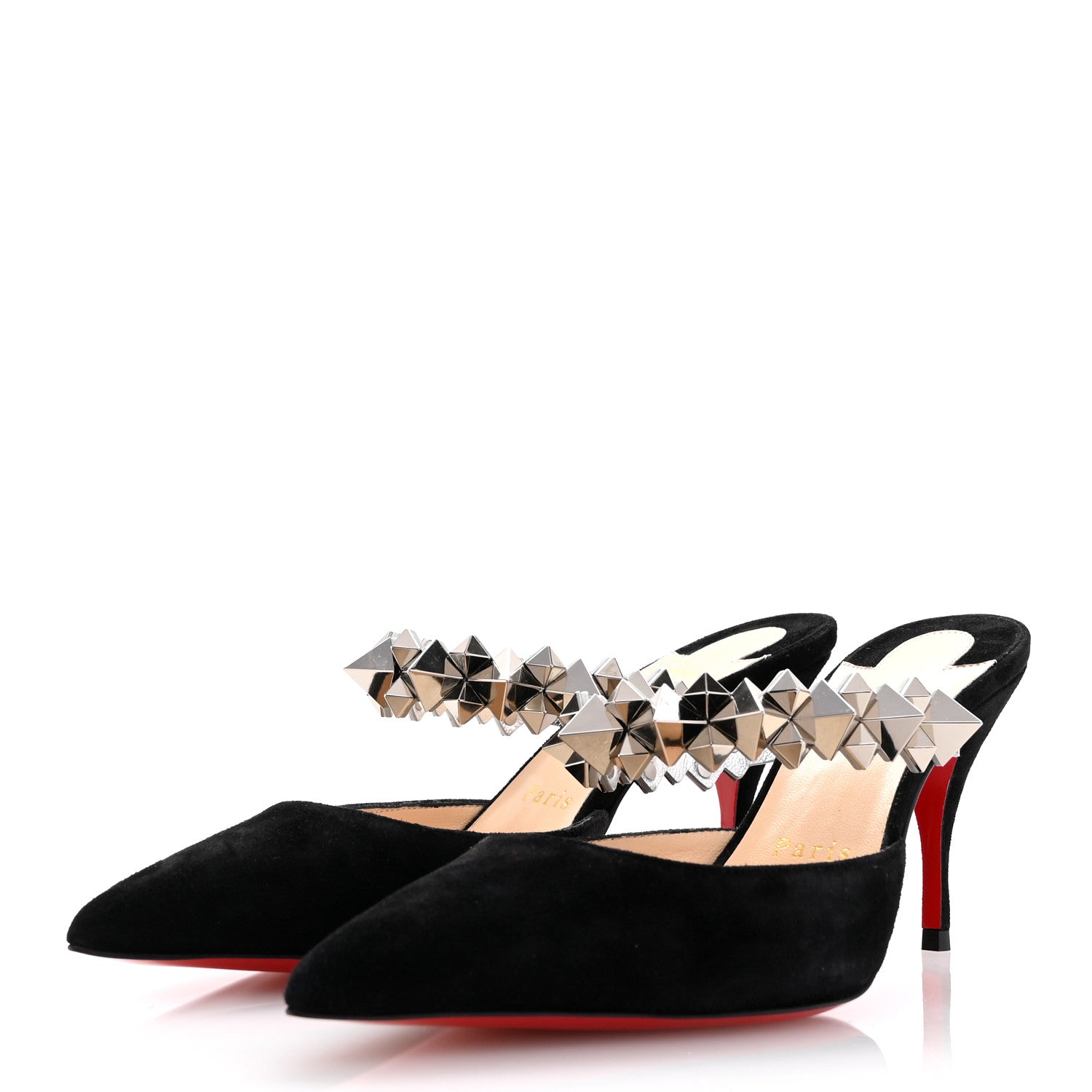 Christian Louboutin Veau Velours Specchio Planet Choc 80 Mule 35.5 Black 4 of 9