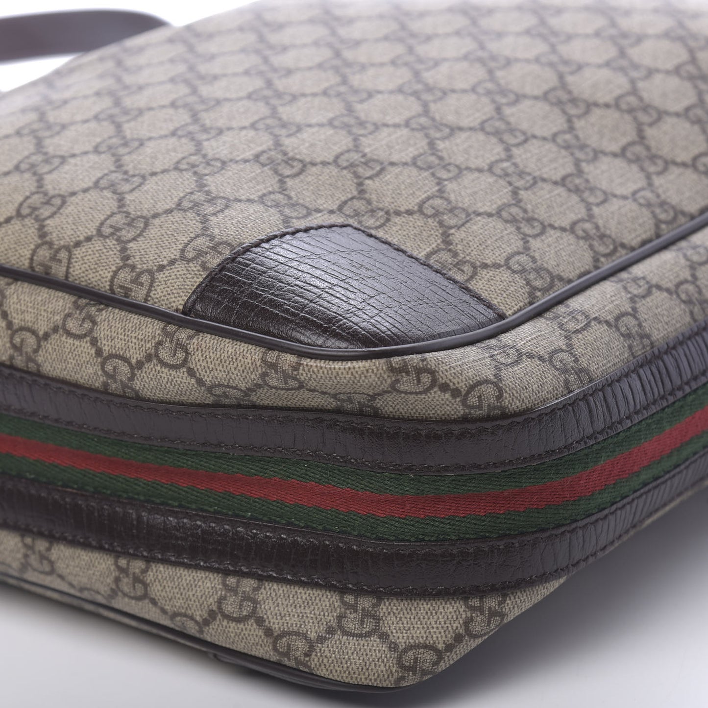 GG Supreme Monogram Web Messenger Brown