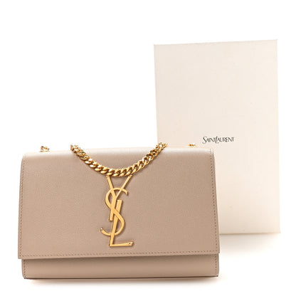 Saint Laurent Grain De Poudre Small Monogram Kate Satchel Nude Powder 11 of 11