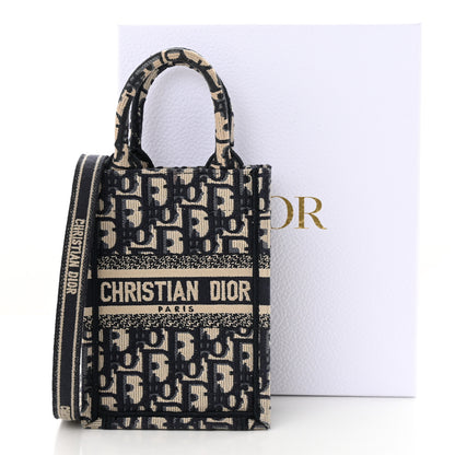 Christian Dior Oblique Mini Book Tote Phone Bag Blue 13 of 13