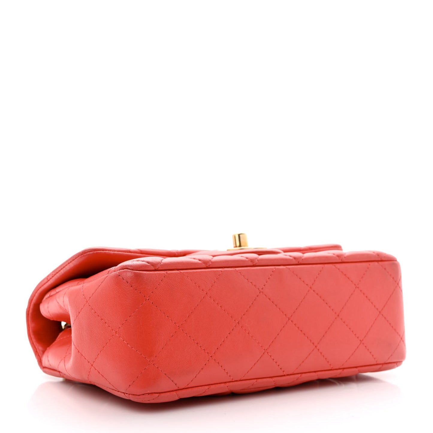 Lambskin Quilted Mini Rectangular Flap Red