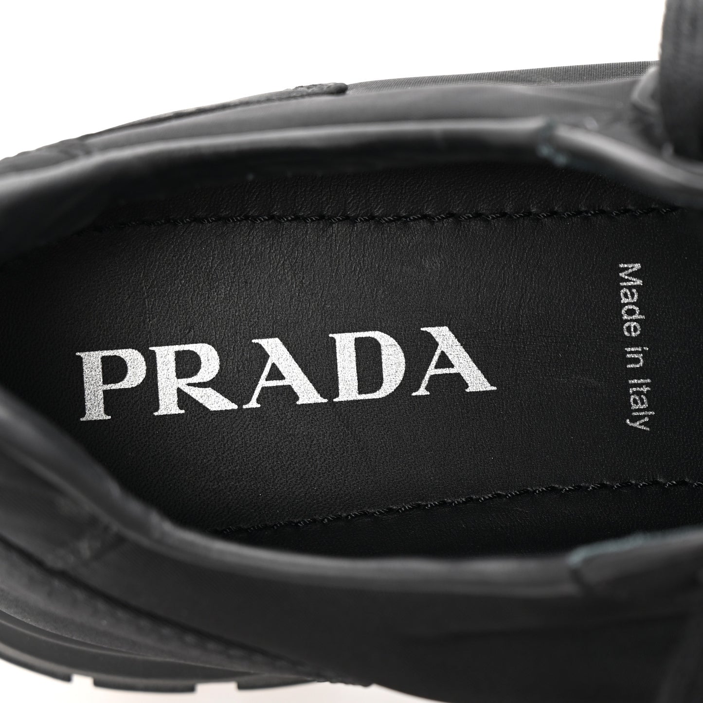 Re-Nylon Gabardine Logo Sneakers 39.5 Black