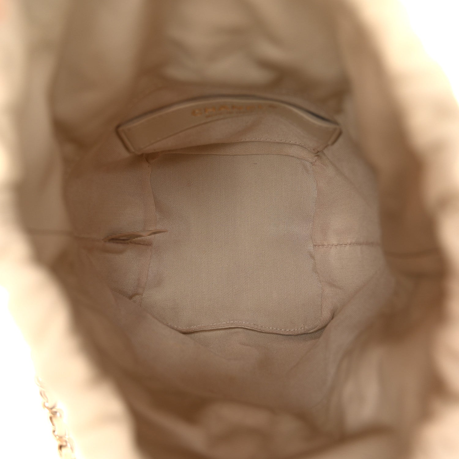 Chanel Lambskin Bucket Chain Drawstring Bag Beige 5 of 10