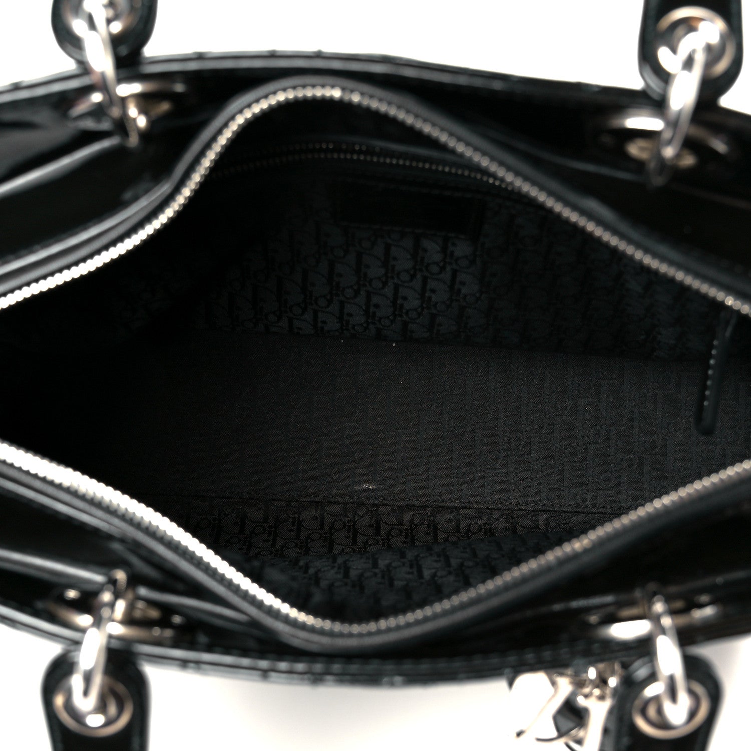 Christian Dior Patent Cannage Large Lady Dior Black 5 of 10