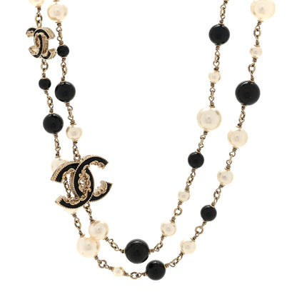 Chanel Pearl Beaded CC Long Necklace Black 1 of 3