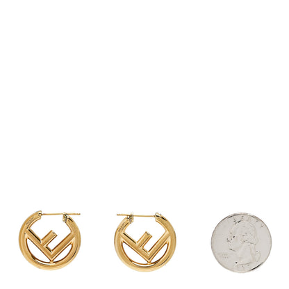 Fendi Metal FF Hoop Earrings Gold 2 of 4