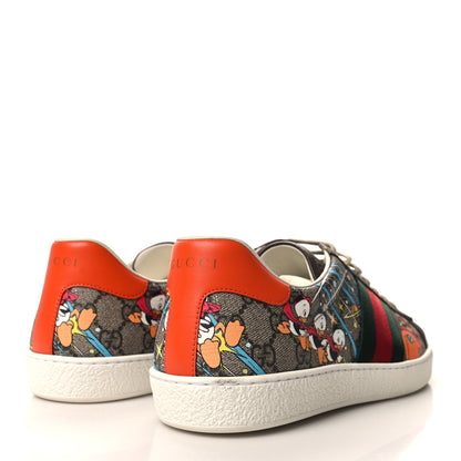 Gucci X DISNEY GG Supreme Monogram Web Donald Duck Mens Ace Sneakers 9.5 Beige New Acero Orange 4 of 9