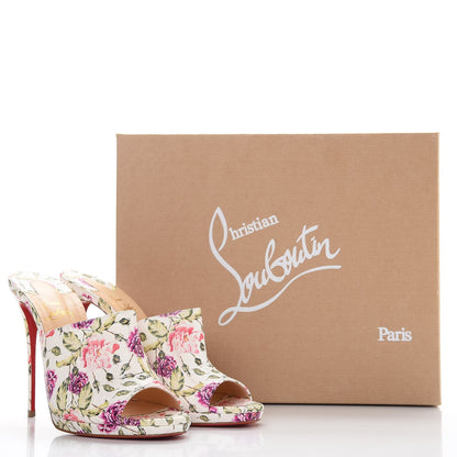 Christian Louboutin Watersnake Fiori Pigamule 120 Slide Sandals 40 Latte 9 of 9