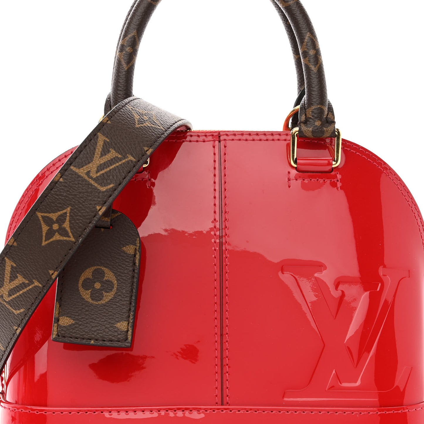 Patent Monogram Alma BB Scarlet