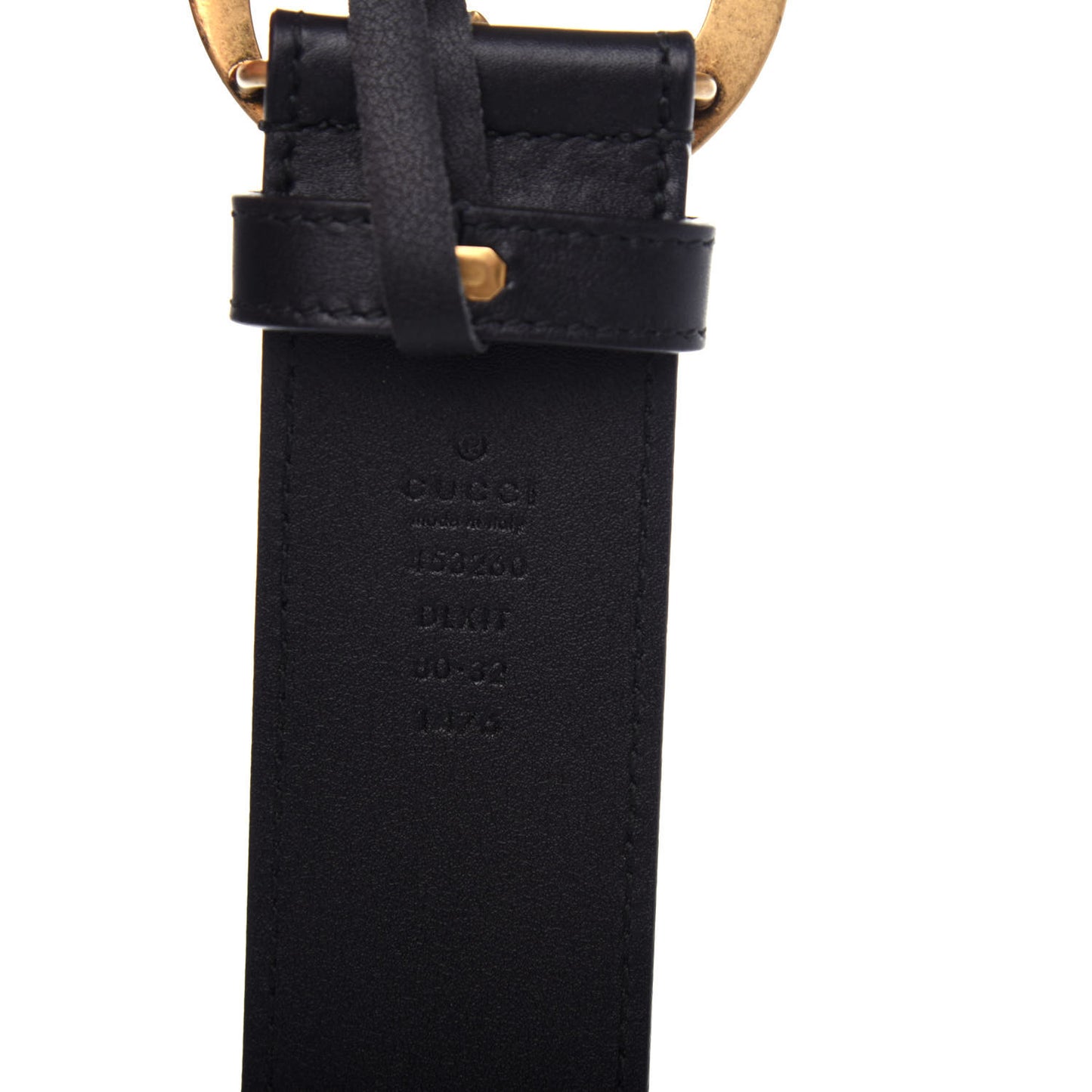 Moon Calfskin Pearl Double G 40mm Belt 80 32 Black Cream