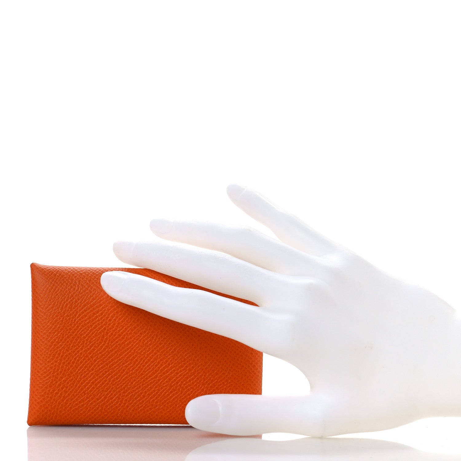 Hermes Epsom Verso Calvi Card Case Orange Lime 2 of 9