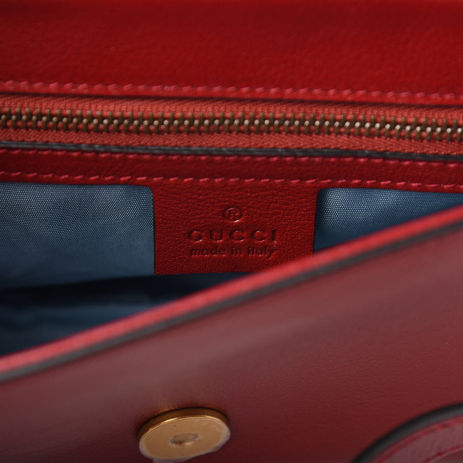 Gucci Calfskin Diagonal GG Medium Thiara Double Envelope Shoulder Bag Black Red 6 of 11