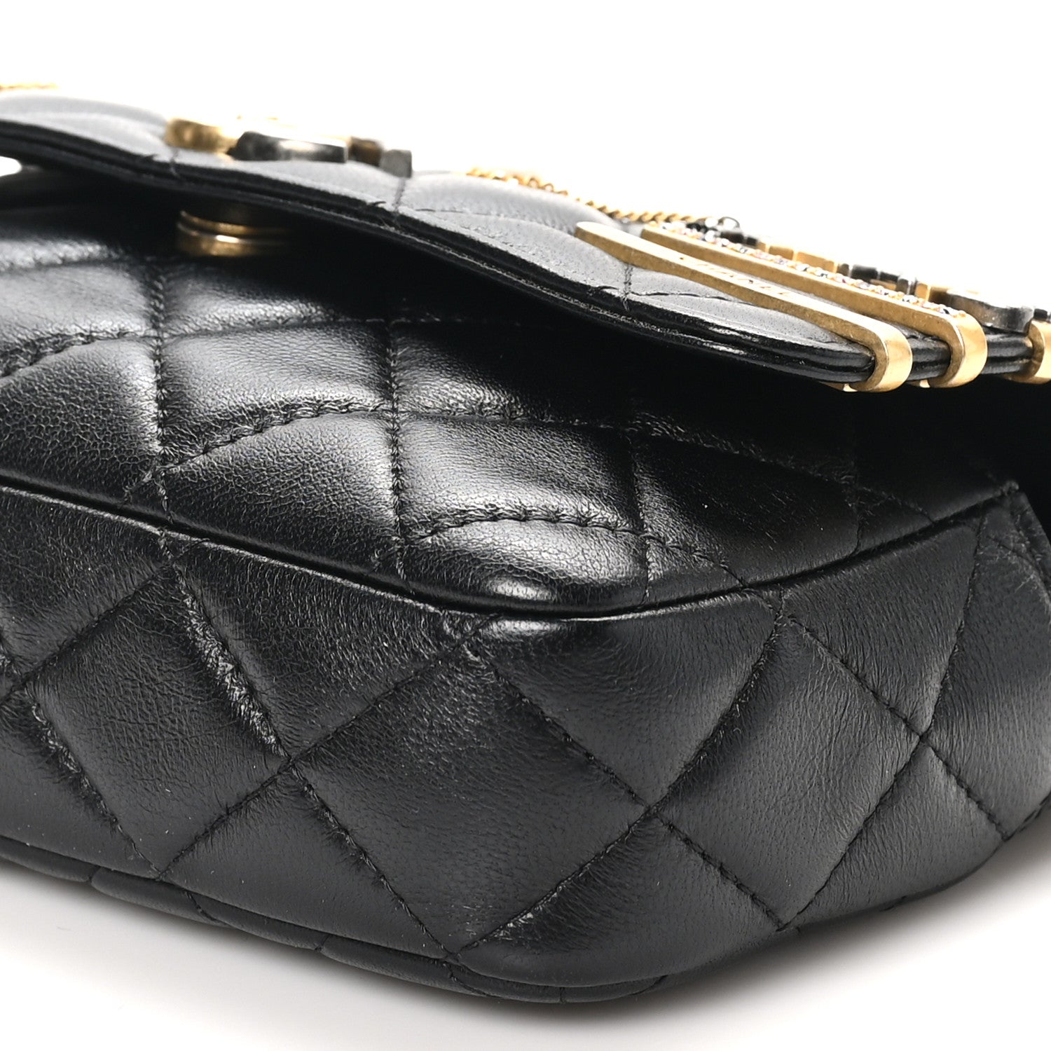 Chanel Lambskin Quilted Coco Clips Single Flap Black 10 of 11