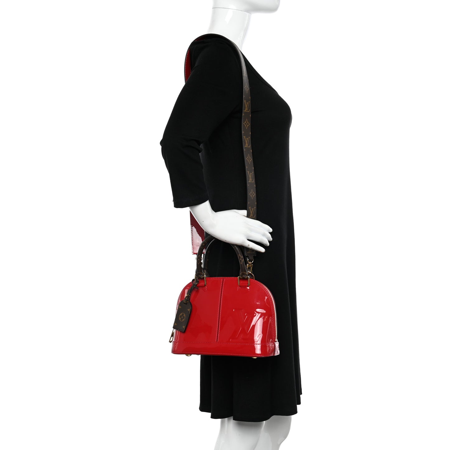 Patent Monogram Alma BB Scarlet