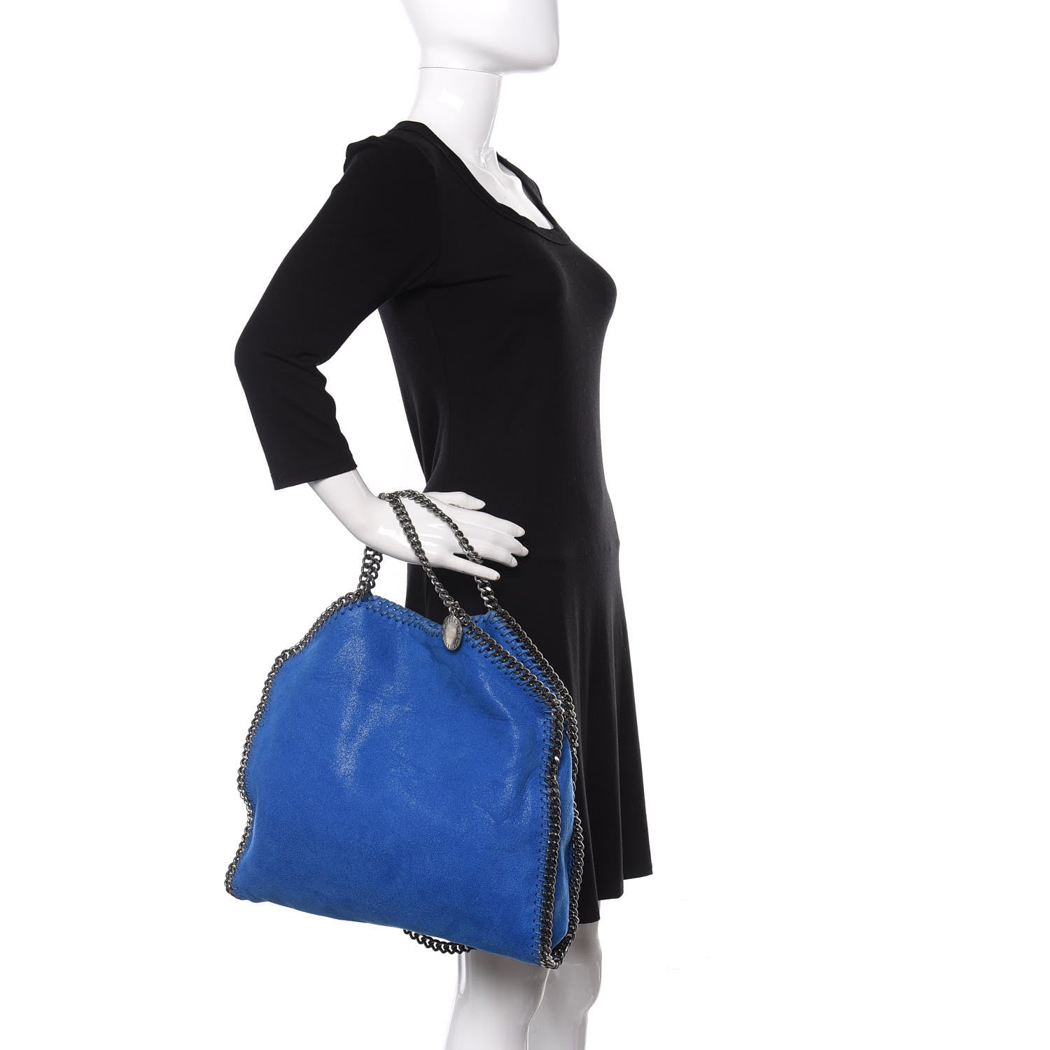 Stella McCartney Shaggy Deer Falabella Fold Over Tote Bright Blue 3 of 11