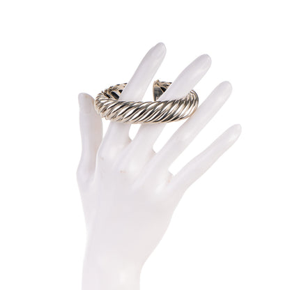 David Yurman Sterling Silver 18K Yellow Gold 15mm Sculpted Cable Cuff 2 of 4
