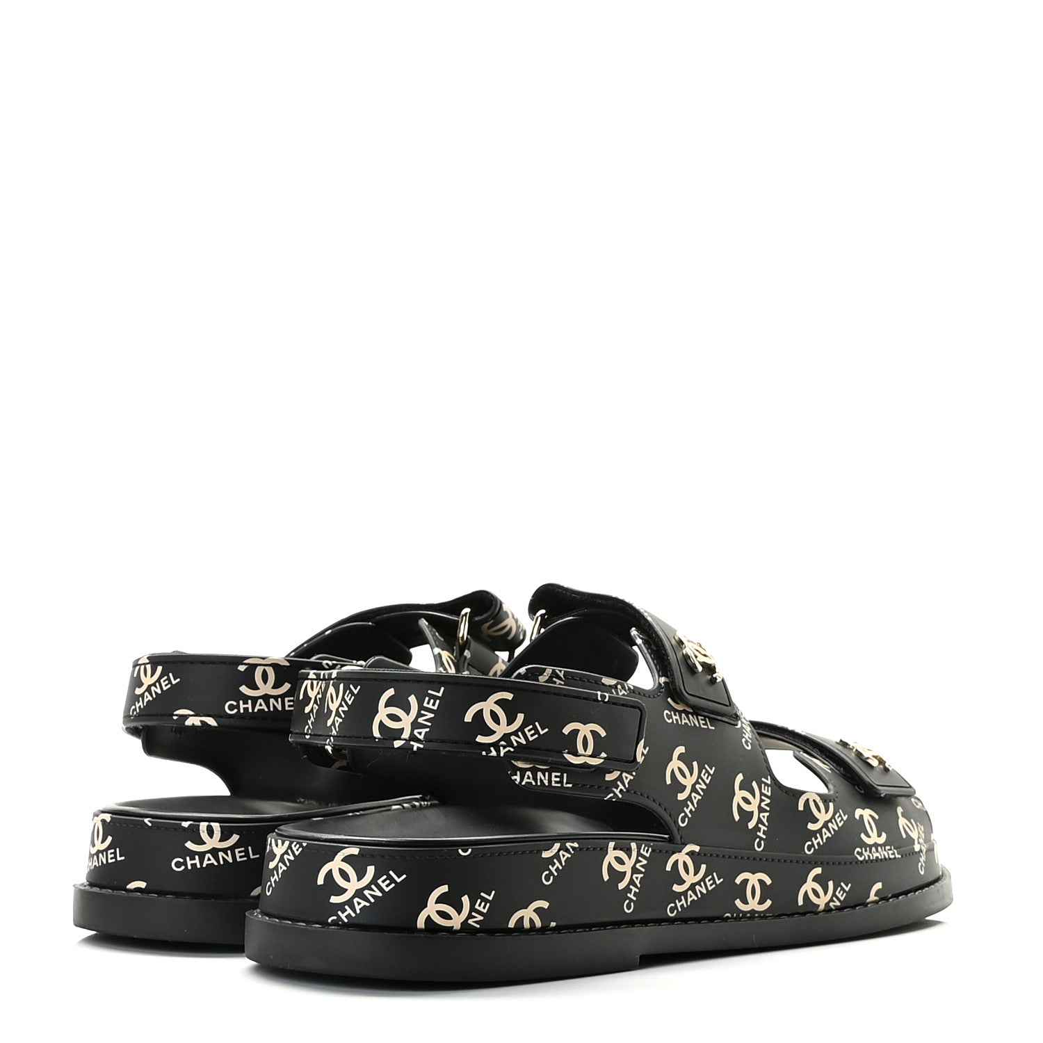 Chanel Rubber CC Dad Sandals 39 Black 4 of 12