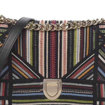 Christian Dior Embroidered Striped Medium Diorama Flap Bag Multicolor 16 of 16