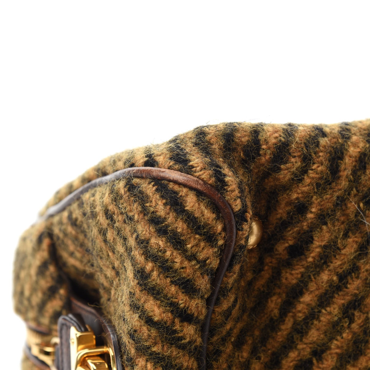 Tessuto Tweed Vitello Vintage Bowling Bag Brown
