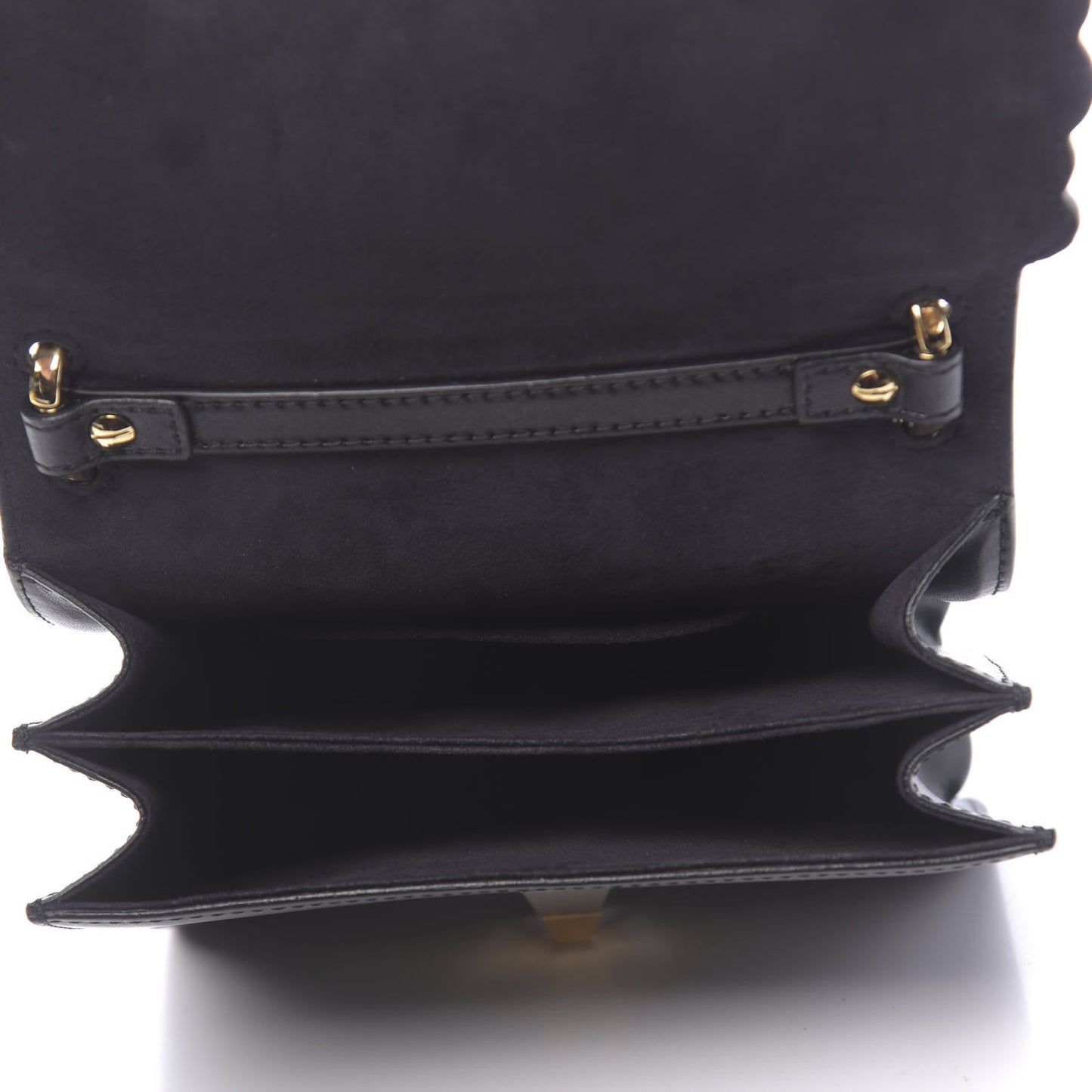 Vitello Liberty Metal Scalloped Multi Studded Small Kan I Shoulder Bag Black