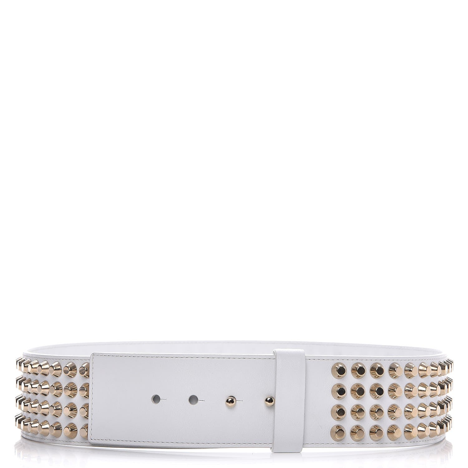 Versace Calfskin Studded Belt 95 White 1 of 6