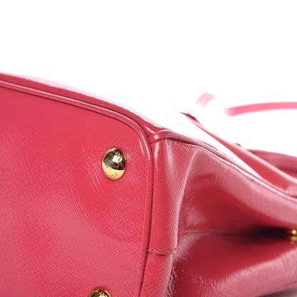 Prada Saffiano Vernice Mini Galleria Double Zip Tote Peonia 12 of 12