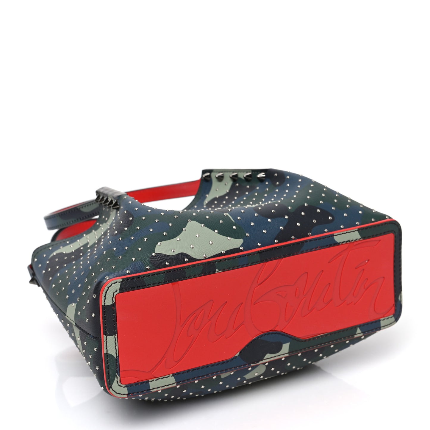 Calfskin Loubi Camouflage Spiked Mini Cabarock Shopper Tote Multicolor