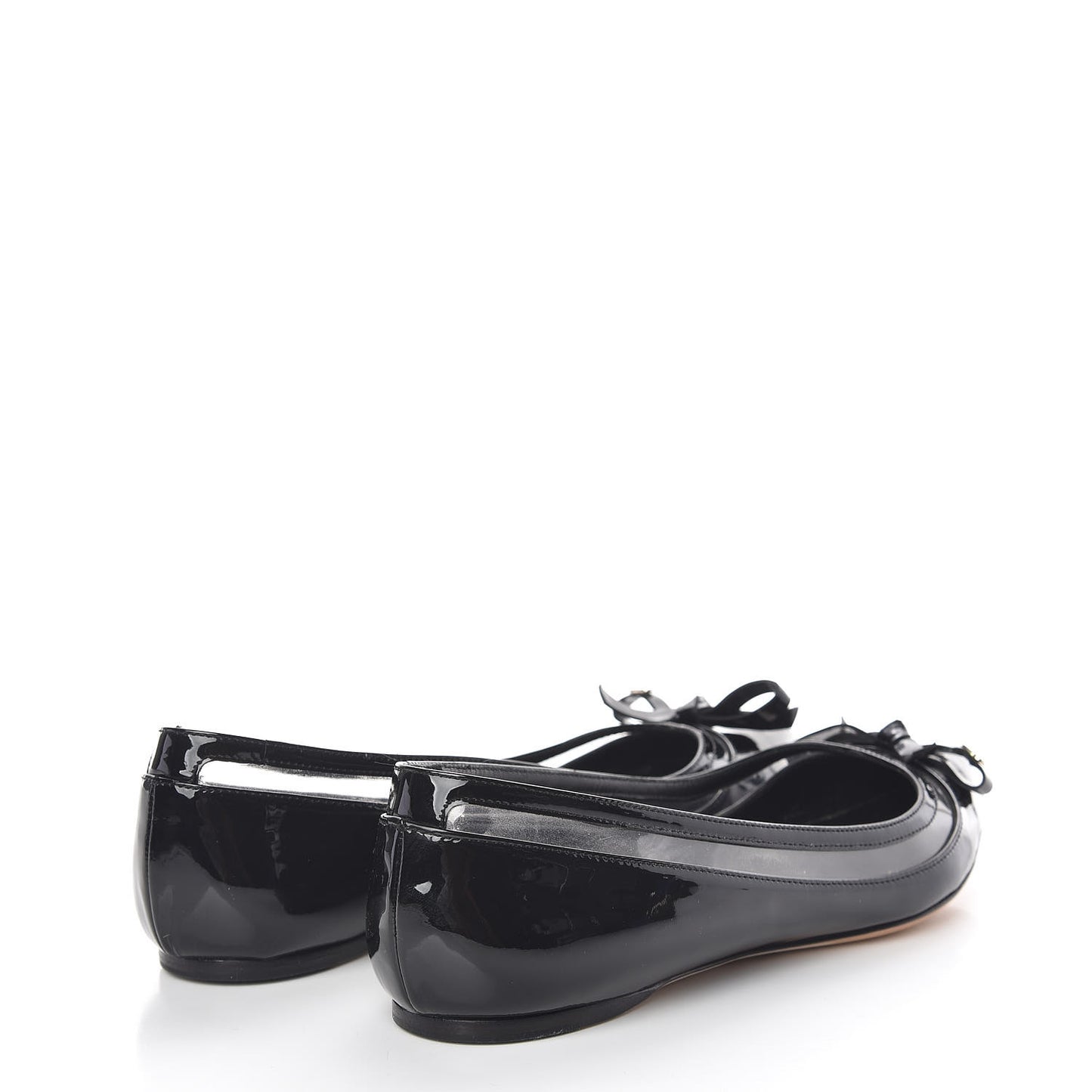 Patent PVC Bow Ballerina Flats 36.5 Black